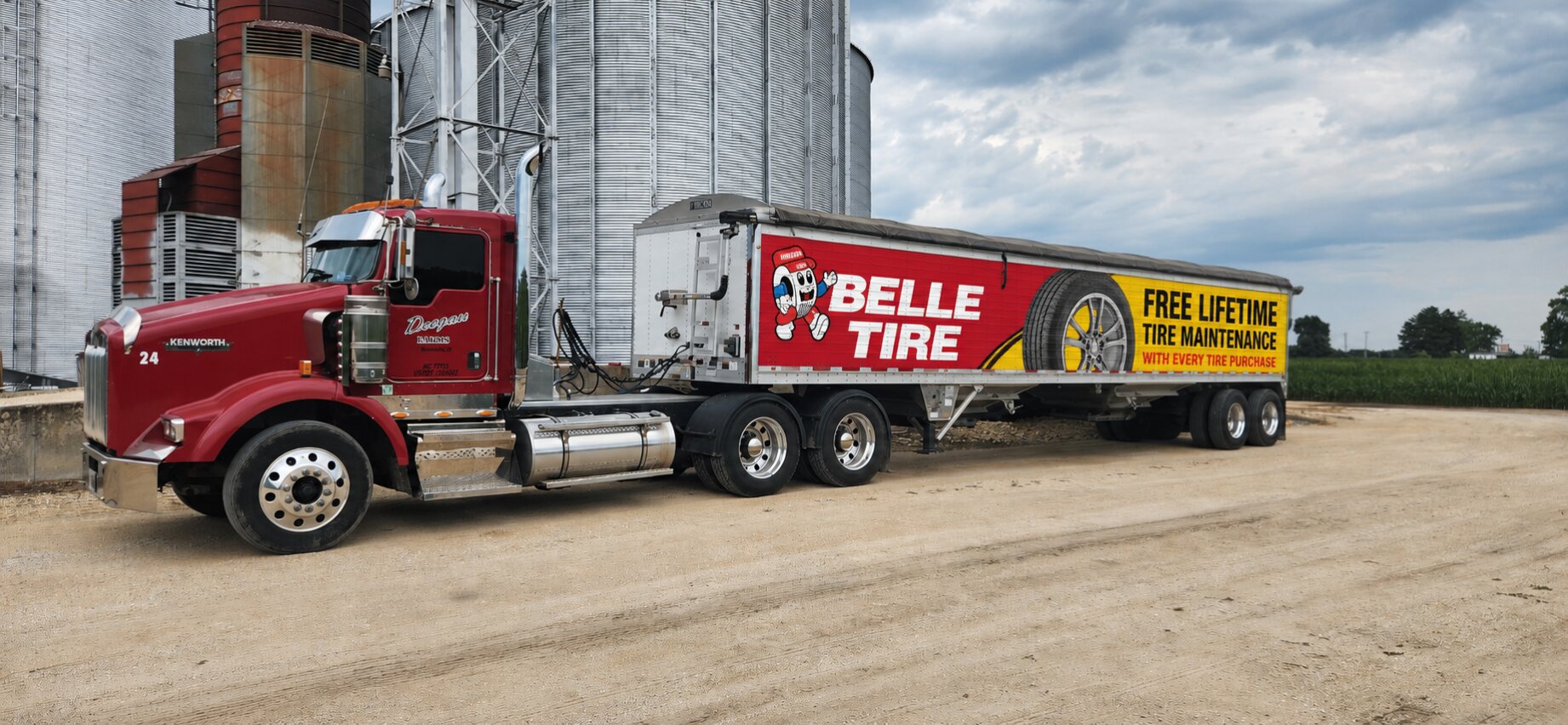 Belle Tire Mobile Billboard on Hopper Trailer